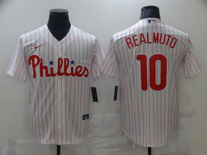 Men's Philadelphia Phillies J.T. Realmuto #10 White Baseball Jersey